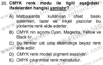 Sayısal Fotoğraf İşleme Teknikleri Dersi 2012 - 2013 Yılı (Final) Dönem Sonu Sınav Soruları 20. Soru