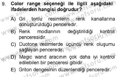 Sayısal Fotoğraf İşleme Teknikleri Dersi 2012 - 2013 Yılı (Final) Dönem Sonu Sınav Soruları 9. Soru