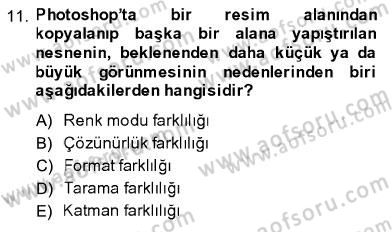 Sayısal Fotoğraf İşleme Teknikleri Dersi 2013 - 2014 Yılı (Final) Dönem Sonu Sınav Soruları 11. Soru