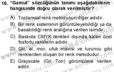 Sayısal Fotoğraf İşleme Teknikleri Dersi 2013 - 2014 Yılı Tek Ders Sınav Soruları 16. Soru