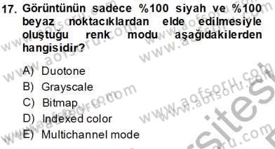 Sayısal Fotoğraf İşleme Teknikleri Dersi 2013 - 2014 Yılı Tek Ders Sınav Soruları 17. Soru