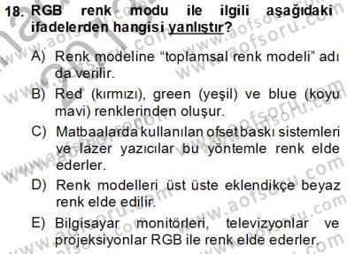 Sayısal Fotoğraf İşleme Teknikleri Dersi 2013 - 2014 Yılı Tek Ders Sınav Soruları 18. Soru