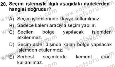 Sayısal Fotoğraf İşleme Teknikleri Dersi Ara Sınavı Deneme Sınav Soruları 20. Soru