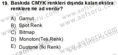 Sayısal Fotoğraf İşleme Teknikleri Dersi 2014 - 2015 Yılı (Final) Dönem Sonu Sınav Soruları 19. Soru