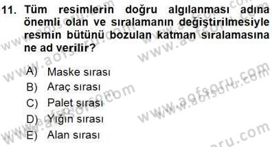 Sayısal Fotoğraf İşleme Teknikleri Dersi Ara Sınavı Deneme Sınav Soruları 11. Soru