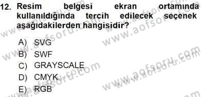 Sayısal Fotoğraf İşleme Teknikleri Dersi Ara Sınavı Deneme Sınav Soruları 12. Soru