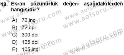 Sayısal Fotoğraf İşleme Teknikleri Dersi Ara Sınavı Deneme Sınav Soruları 19. Soru