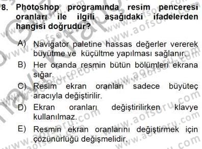 Sayısal Fotoğraf İşleme Teknikleri Dersi Ara Sınavı Deneme Sınav Soruları 8. Soru