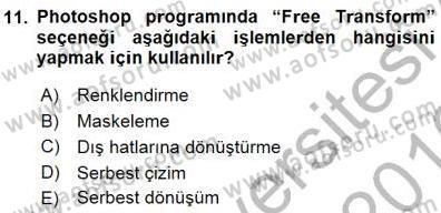 Sayısal Fotoğraf İşleme Teknikleri Dersi 2015 - 2016 Yılı (Final) Dönem Sonu Sınav Soruları 11. Soru