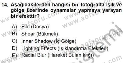 Sayısal Fotoğraf İşleme Teknikleri Dersi 2015 - 2016 Yılı (Final) Dönem Sonu Sınav Soruları 14. Soru