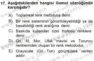 Sayısal Fotoğraf İşleme Teknikleri Dersi 2015 - 2016 Yılı (Final) Dönem Sonu Sınav Soruları 17. Soru