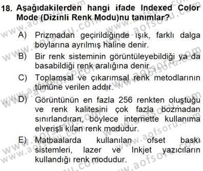 Sayısal Fotoğraf İşleme Teknikleri Dersi 2015 - 2016 Yılı (Final) Dönem Sonu Sınav Soruları 18. Soru