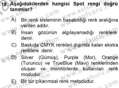 Sayısal Fotoğraf İşleme Teknikleri Dersi 2015 - 2016 Yılı (Final) Dönem Sonu Sınav Soruları 19. Soru