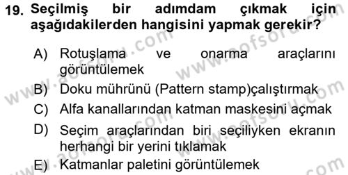 Sayısal Fotoğraf İşleme Teknikleri Dersi 2016 - 2017 Yılı (Vize) Ara Sınav Soruları 19. Soru
