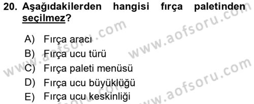 Sayısal Fotoğraf İşleme Teknikleri Dersi Ara Sınavı Deneme Sınav Soruları 20. Soru