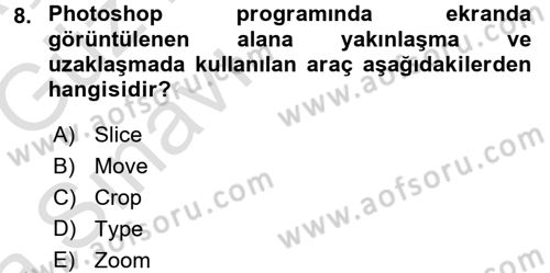 Sayısal Fotoğraf İşleme Teknikleri Dersi Ara Sınavı Deneme Sınav Soruları 8. Soru