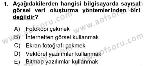 Sayısal Fotoğraf İşleme Teknikleri Dersi 2016 - 2017 Yılı (Final) Dönem Sonu Sınav Soruları 1. Soru