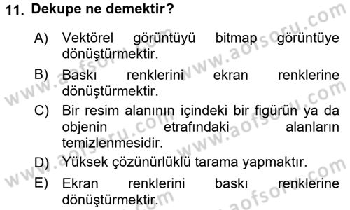 Sayısal Fotoğraf İşleme Teknikleri Dersi 2016 - 2017 Yılı (Final) Dönem Sonu Sınav Soruları 11. Soru