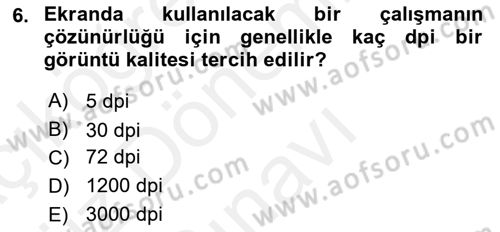 Sayısal Fotoğraf İşleme Teknikleri Dersi 2017 - 2018 Yılı (Final) Dönem Sonu Sınav Soruları 6. Soru