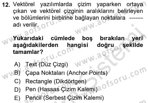 Sayısal Fotoğraf İşleme Teknikleri Dersi 2018 - 2019 Yılı 3 Ders Sınav Soruları 12. Soru