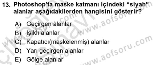Sayısal Fotoğraf İşleme Teknikleri Dersi 2018 - 2019 Yılı 3 Ders Sınav Soruları 13. Soru
