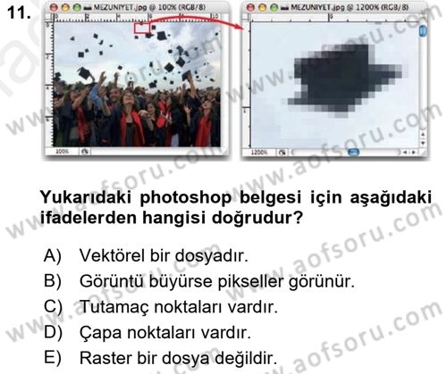 Sayısal Fotoğraf İşleme Teknikleri Dersi 2018 - 2019 Yılı (Final) Dönem Sonu Sınav Soruları 11. Soru