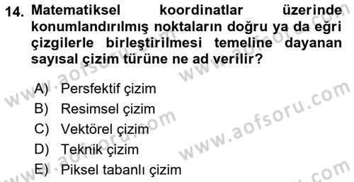 Sayısal Fotoğraf İşleme Teknikleri Dersi 2018 - 2019 Yılı (Final) Dönem Sonu Sınav Soruları 14. Soru