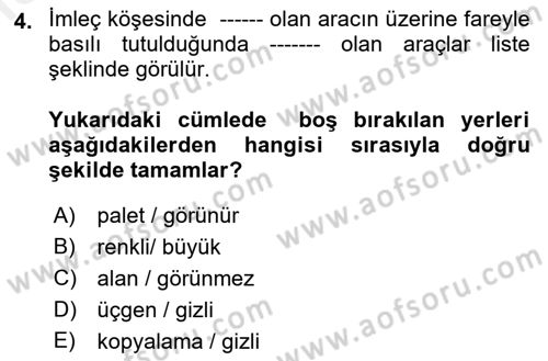 Sayısal Fotoğraf İşleme Teknikleri Dersi 2018 - 2019 Yılı (Final) Dönem Sonu Sınav Soruları 4. Soru