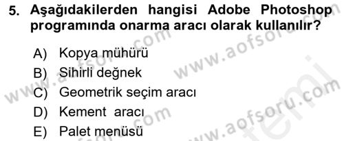 Sayısal Fotoğraf İşleme Teknikleri Dersi 2018 - 2019 Yılı (Final) Dönem Sonu Sınav Soruları 5. Soru