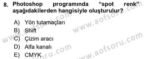Sayısal Fotoğraf İşleme Teknikleri Dersi 2018 - 2019 Yılı (Final) Dönem Sonu Sınav Soruları 8. Soru