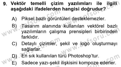 Sayısal Fotoğraf İşleme Teknikleri Dersi 2018 - 2019 Yılı (Final) Dönem Sonu Sınav Soruları 9. Soru