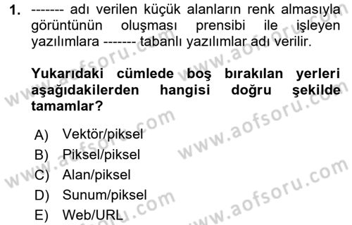 Sayısal Fotoğraf İşleme Teknikleri Dersi 2019 - 2020 Yılı (Final) Dönem Sonu Sınav Soruları 1. Soru
