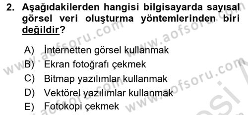 Sayısal Fotoğraf İşleme Teknikleri Dersi 2019 - 2020 Yılı (Final) Dönem Sonu Sınav Soruları 2. Soru