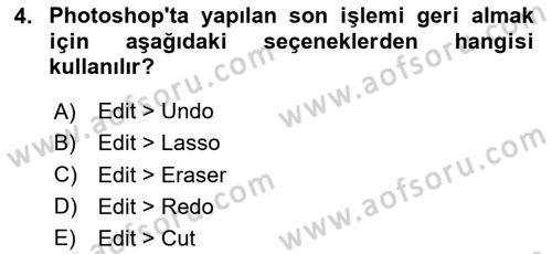 Sayısal Fotoğraf İşleme Teknikleri Dersi 2020 - 2021 Yılı Yaz Okulu Sınav Soruları 4. Soru