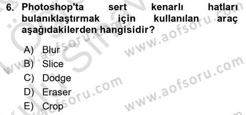 Sayısal Fotoğraf İşleme Teknikleri Dersi 2020 - 2021 Yılı Yaz Okulu Sınav Soruları 6. Soru