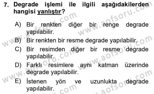 Sayısal Fotoğraf İşleme Teknikleri Dersi 2020 - 2021 Yılı Yaz Okulu Sınav Soruları 7. Soru