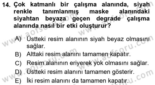 Sayısal Fotoğraf İşleme Teknikleri Dersi Ara Sınavı Deneme Sınav Soruları 14. Soru