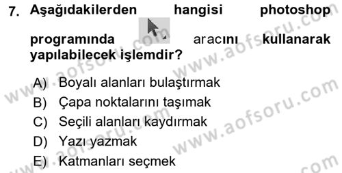 Sayısal Fotoğraf İşleme Teknikleri Dersi Ara Sınavı Deneme Sınav Soruları 7. Soru