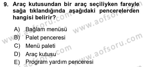 Sayısal Fotoğraf İşleme Teknikleri Dersi Ara Sınavı Deneme Sınav Soruları 9. Soru