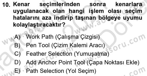 Sayısal Fotoğraf İşleme Teknikleri Dersi 2021 - 2022 Yılı (Final) Dönem Sonu Sınav Soruları 10. Soru