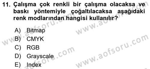 Sayısal Fotoğraf İşleme Teknikleri Dersi 2021 - 2022 Yılı (Final) Dönem Sonu Sınav Soruları 11. Soru