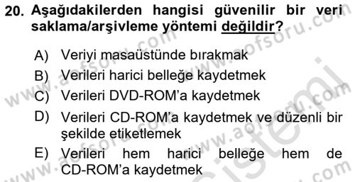 Sayısal Fotoğraf İşleme Teknikleri Dersi 2021 - 2022 Yılı (Final) Dönem Sonu Sınav Soruları 20. Soru