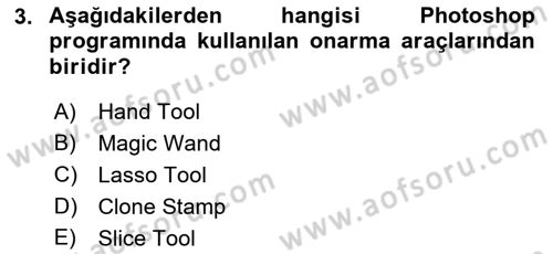 Sayısal Fotoğraf İşleme Teknikleri Dersi 2021 - 2022 Yılı (Final) Dönem Sonu Sınav Soruları 3. Soru