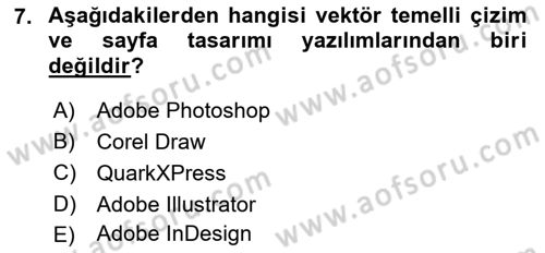 Sayısal Fotoğraf İşleme Teknikleri Dersi 2021 - 2022 Yılı (Final) Dönem Sonu Sınav Soruları 7. Soru