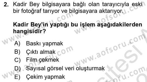 Sayısal Fotoğraf İşleme Teknikleri Dersi 2021 - 2022 Yılı Yaz Okulu Sınav Soruları 2. Soru