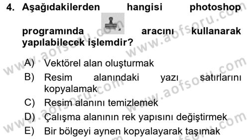 Sayısal Fotoğraf İşleme Teknikleri Dersi 2021 - 2022 Yılı Yaz Okulu Sınav Soruları 4. Soru