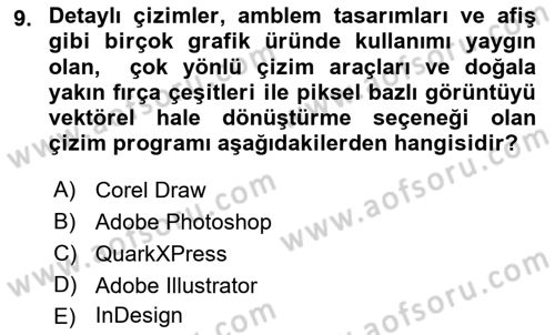 Sayısal Fotoğraf İşleme Teknikleri Dersi 2021 - 2022 Yılı Yaz Okulu Sınav Soruları 9. Soru