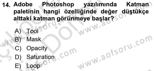 Sayısal Fotoğraf İşleme Teknikleri Dersi Ara Sınavı Deneme Sınav Soruları 14. Soru