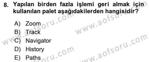 Sayısal Fotoğraf İşleme Teknikleri Dersi Ara Sınavı Deneme Sınav Soruları 8. Soru