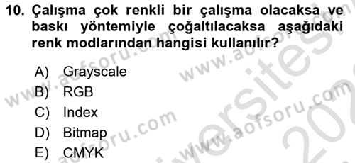 Sayısal Fotoğraf İşleme Teknikleri Dersi 2022 - 2023 Yılı (Final) Dönem Sonu Sınav Soruları 10. Soru